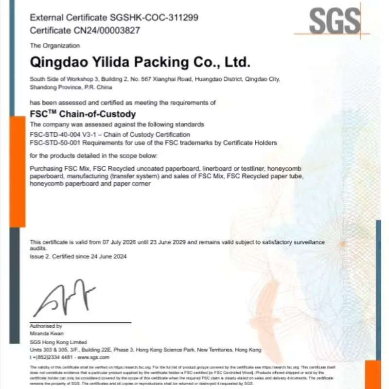 Qingdao Yilida Packaging telah mengadakan pelatihan khusus tentang Sistem Manajemen Rantai Pasokan dan Permintaan FSC.